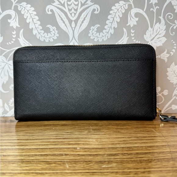 Kate Spade Zip Continental Wallet Black Saffiano Leather w/ Gold Hardware EUC - Picture 3 of 16